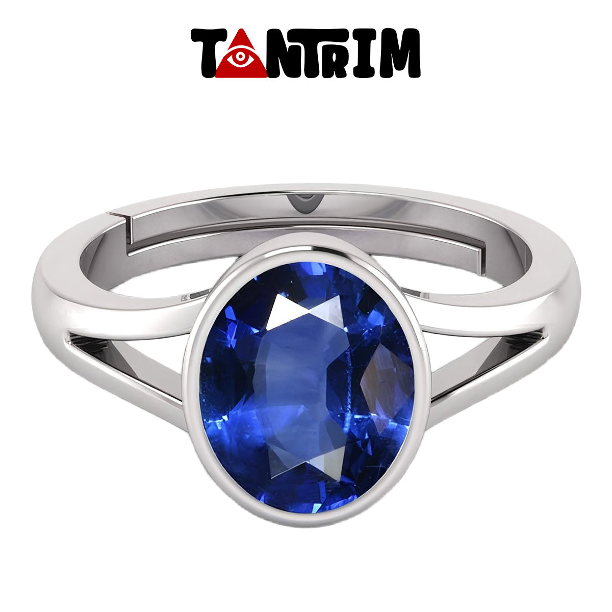 Tantrim Activated Blue Sapphire (Neelam) Ring | Rapid Fortune, Power & Shani Shield