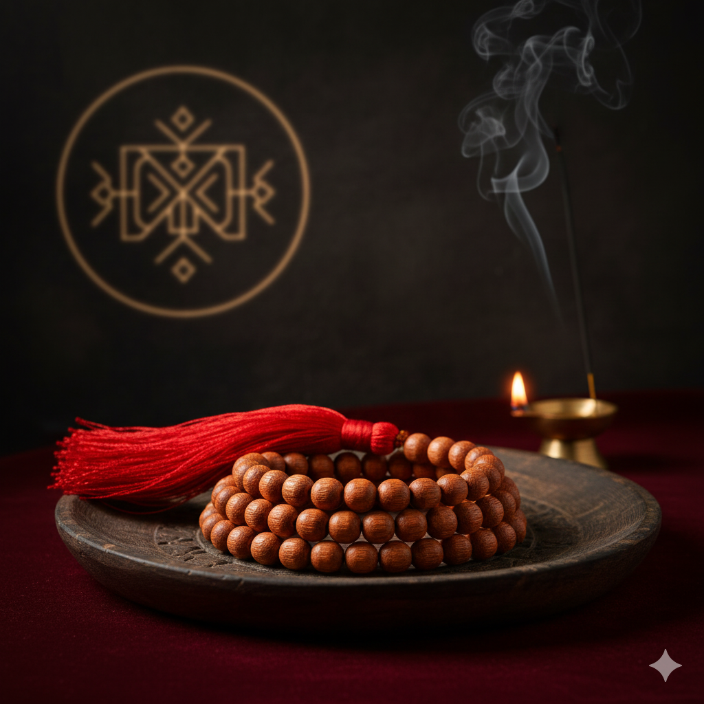 Heavily Activated Red Sandalwood (Rakta Chandan) Power Mala | Success and Courage